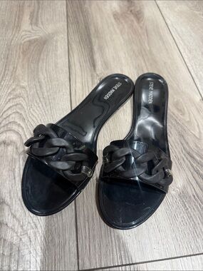 Steve Madden Black Chain-Link Slide Sandals